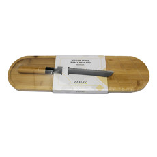 Imagem de JOGO DE TÁBUAEM BAMBÚ E FACA PARA CORTAR PÃO 2X50X12CM - ZAHAV - Dayhome Comercial Ltda