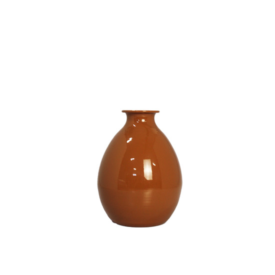 Imagem VASO DECORATIVO DE METAL TERRACOTA 16X12X12CM - LUCATTI