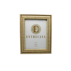 Imagem de PORTA-RETRATO DECORATIVO EM MDF COM BORDA TEXTURA PALHA 27X22X2CM - ENTRECASA - Inverno Verao Comercio De Modas E Decoracao Eireli