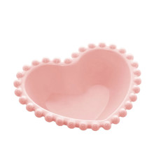 Imagem de CONJUNTO 4 BOWLS ROSA FORMATO CORAÇÃO EM PORCELANA 4X13X10CM - WOLFF - Rojemac Impotacao E Exportacao Ltda