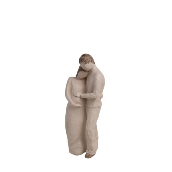 Imagem ESCULTURA DECORATIVA CASAL COM MULHER GRAVIDA COR BEGE 21CM - GALPÃO DAS FLORES 