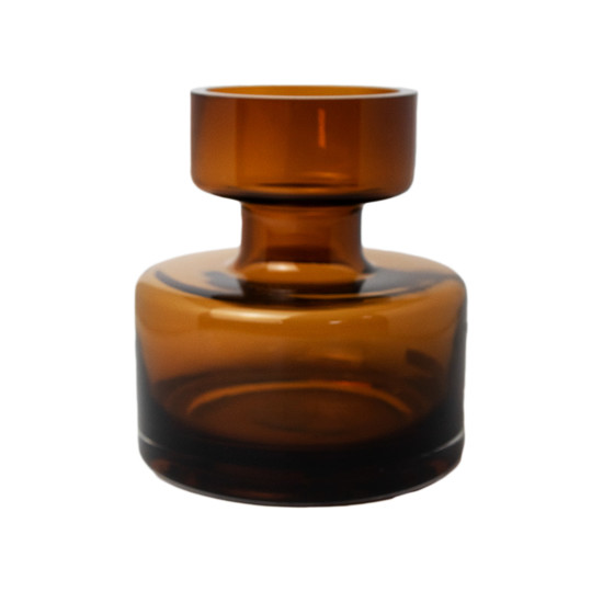 Imagem VASO DECORATIVO DE VIDRO COR CAFÉ 20X17X17 CM - GRILLO 58351
