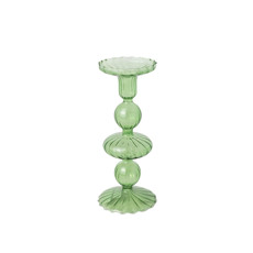 Imagem de CASTIÇAL DECORATIVO EM VIDRO COR VERDE 9X8X21CM - GRILLO 58289 - Grillo Ltda
