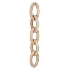 Imagem de CORRENTE DECORATIVA COM 5 ELOS EM MADEIRA NATURAL 55X10CM - GRILLO - Grillo Ltda