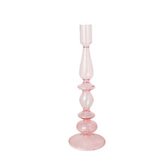Imagem de CASTIÇAL EM VIDRO COR ROSA 9X2,5X28CM - GRILLO 58290 - Grillo Ltda