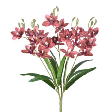 Imagem de BUQUÊ DE ORQUÍDEA CYMBIDIUM BURGUNDY TOQUE REAL EM PLÁSTICO MOLDÁVEL - GRILLO - Grillo Ltda