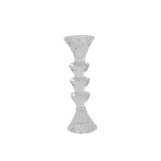 Imagem de CASTIÇAL DECORATIVO EM VIDRO COR TRANSPARENTE COM DETALHES 6X6X19,5CM - GRILLO 59155 - Grillo Ltda