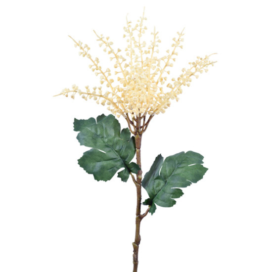 Imagem HASTE DE SEMENTES SILVESTRES BEGE E FOLHAS VERDES EM PLÁSTICO MOLDÁVEL 60X19CM - GRILLO