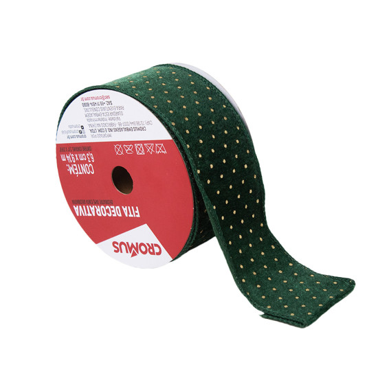 Imagem FITA NATALINA DECORATIVA VERDE 6,3X4,57 CM