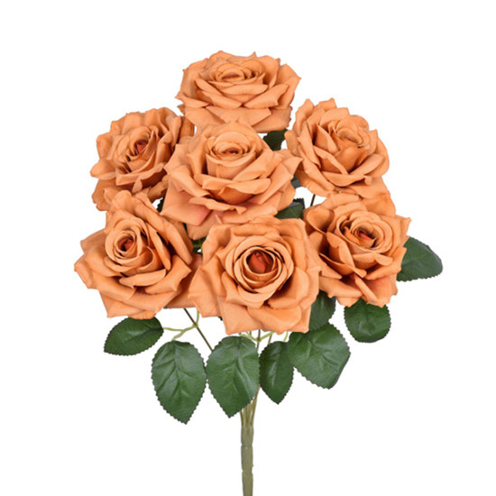 Imagem BUQUÊ DECORATIVO DE ROSAS LARANJA EM PLÁSTICO MOLDÁVEL 42X20CM - GRILLO