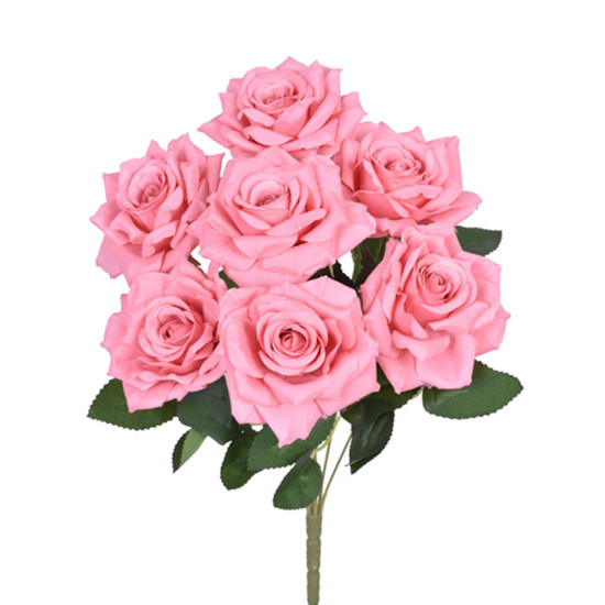 Imagem BUQUÊ DECORATIVO DE ROSAS COR ROSA EM PLÁSTICO MOLDÁVEL 42X20CM - GRILLO