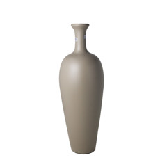 Imagem de VASO GARRAFA SLIM DECORATIVO BRANCO FOSCO EM CERÂMICA 45X15X15 CM - Armazem Decor Ltda