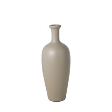 Imagem de VASO GARRAFA DECORATIVO CINZA FOSCO  CERÂMICA 34X12X12 CM - Armazem Decor Ltda