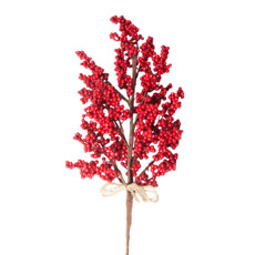 Imagem de HASTE DE BERRIES VERMELHAS DECORATIVAS EM METAL E PLÁSTICO 70X10 CM  - Grillo Ltda
