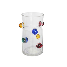 Imagem de VASO DECORATIVO DE VIDRO COM BOLAS COLORIDAS EM ALTO RELEVO 20X12CM - ENTRECASA - Inverno Verao Comercio De Modas E Decoracao Eireli