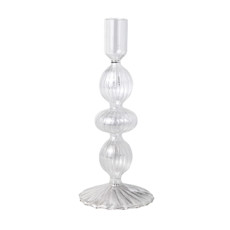 Imagem de CASTIÇAL EM VIDRO COR TRANSPARENTE 9X2,5X22CM - GRILLO 58301 - Grillo Ltda