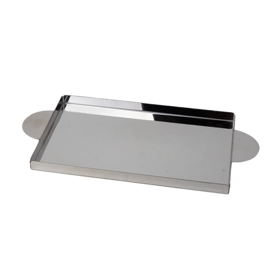 Imagem BANDEJA DECORATIVA EM METAL CROMADO 30X19X6 CM - GRILLO 58774
