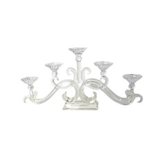 Imagem de CASTIÇAL DECORATIVO EM VIDRO TRANSPARENTE 28X58X10 CM - GRILLO 58708 - Grillo Ltda