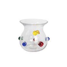 Imagem de VASO DECORATIVO DE VIDRO COM BOLAS COLORIDAS EM ALTO RELEVO 18X20CM - ENTRECASA - Inverno Verao Comercio De Modas E Decoracao Eireli