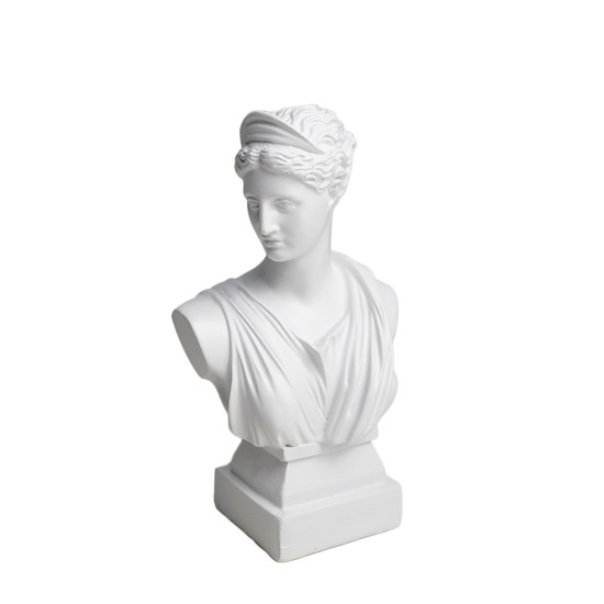 Imagem BUSTO FEMININO DECORATIVO EM RESINA BRANCA 20X12X6 CM