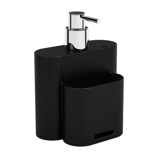 Imagem DISPENSER FLAT 500ML PARA DETERGENTE EM POLIPROPILENO PRETO 17,5X13X9CM - COZA