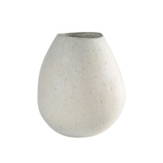 Imagem de VASO DECORATIVO EM CERÂMICA BRANCO COM DETALHES BEGE 25X22,5CM - CROSS - Cross Comercial Ltda