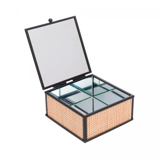 Imagem CAIXA PORTA-JÓIA TOSCANA EM METAL 6X10X10CM - WOLFF