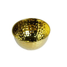 Imagem de BOWL MARTELADO DOURADO EM AÇO INOX 13X23CM - LILIAN GIFT DESIGN - Lilian Distribuidora Comercial Ltda