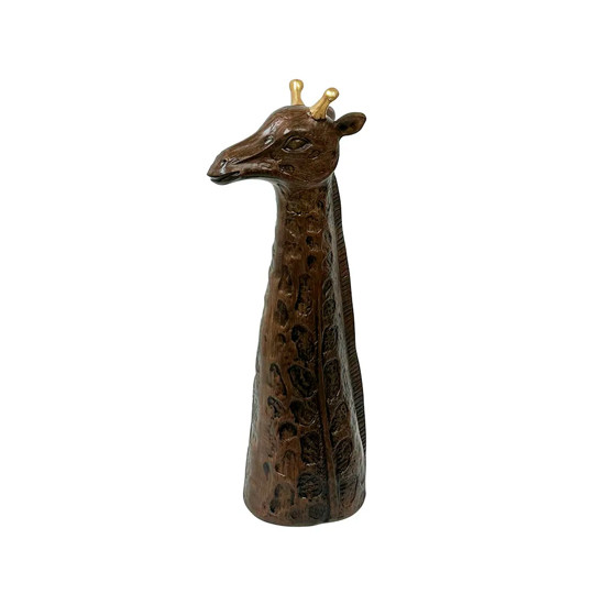 Imagem GIRAFA DECORATIVA EM RESINA MARROM DETALHE DOURADO 40X17,5X11CM - CROSS