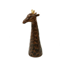 Imagem de GIRAFA DECORATIVA EM RESINA MARROM DETALHE DOURADO 32,5X14,5X9,5CM - CROSS - Cross Comercial Ltda