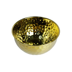 Imagem de BOWL MARTELADO DOURADO EM AÇO INOX 14,5X27CM - LILIAN GIFT DESIGN - Lilian Distribuidora Comercial Ltda