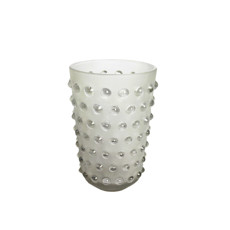 Imagem de VASO DECORATIVO FOSCO COM DETALHES RELEVADOS REDONDOS 26X18CM - FLORAL ATLANTA - Lucatti Artes E Decoracoes Ltda