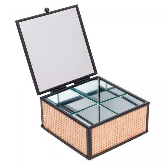 Imagem CAIXA PORTA-JÓIA TOSCANA EM METAL 6X12X12CM - WOLFF