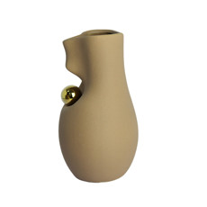 Imagem de VASO DECORATIVO EM CERÂMICA MOCHA MOUSSE 25X12X10CM - LILIAN GIFT DESIGN - Lilian Distribuidora Comercial Ltda