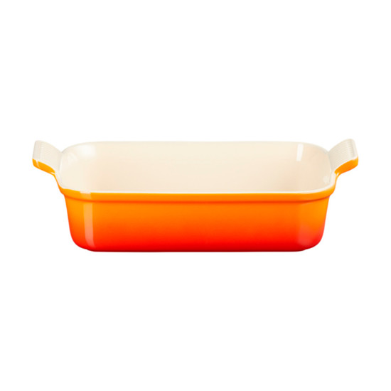 Imagem TRAVESSA RETANGULAR HERITAGE LARANJA EM CERÂMICA 8X24X15CM - LE CREUSET