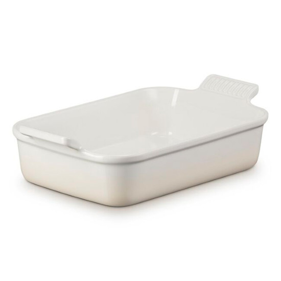 Imagem TRAVESSA RETANGULAR HERITAGE EM CERÂMICA MERINGUE 8,9X32,7X20,3CM - LE CREUSET
