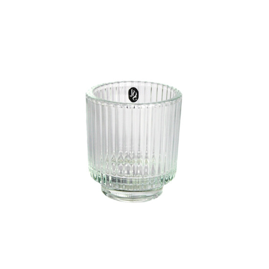 Imagem VASO DECORATIVO DE VIDRO ESTRIADO 10X9X9CM - GRILLO