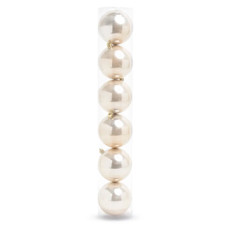Imagem de TUBO COM 6 BOLAS LISAS DE NATAL CHAMPAGNE PEROLADO EM PLÁSTICO 7CM - CROMUS - Cromus Embalagens Ind E Com Ltda
