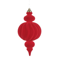 Imagem de ENFEITE NATALINO DE PENDURAR VERMELHO AVELUDADO EM PLÁSTICO 25X12X12CM - CROMUS - Cromus Embalagens Ind E Com Ltda