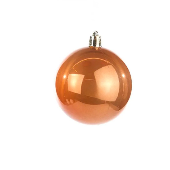 Imagem TUBO COM 6 BOLAS DE NATAL COBRE PEROLADA EM PLÁSTICO 6CM - CROMUS