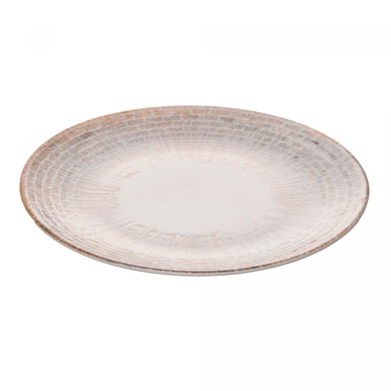 Imagem PRATO RASO MARÉA 25CM OFF WHITE EM CERÂMICA - WOLFF