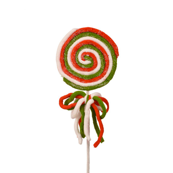 Imagem HASTE DECORATIVA PIRULITO COLORIDO EM POLIÉSTER E METAL 42X10CM - GRILLO