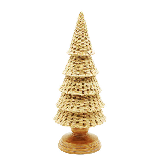 Imagem ÁRVORE DE NATAL DECORATIVA PEQUENA EM RESINA MARROM COM GLITTER 43CM - TOKDACASA
