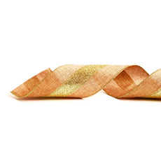 Imagem de FITA ARAMADA DOURADA TRABALHADA COM GLITTER EM POLIÉSTER 10CMX4,57M - CROMUS - Cromus Embalagens Ind E Com Ltda
