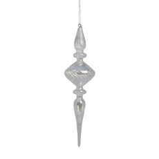 Imagem de PINGENTE DECORATIVO PARA ÁRVORE DE NATAL EM VIDRO TRANSPARENTE IRIDESCENTE - GRILLO - Grillo Ltda