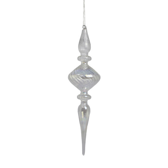 Imagem PINGENTE DECORATIVO PARA ÁRVORE DE NATAL EM VIDRO TRANSPARENTE IRIDESCENTE - GRILLO