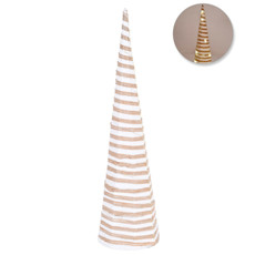 Imagem de ÁRVORE DE NATAL CONE BRANCA E BEGE ARAMADA DECORATIVA EM METAL COM LED - GRILLO - Grillo Ltda