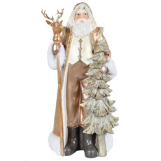 Imagem de PAPAI NOEL DECORATIVO EM RESINA E VELUDO 50X25X21CM - GRILLO - Grillo Ltda