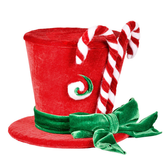 Imagem CARTOLA CANDY DECORATIVA VERMELHA E VERDE EM TECIDO 16X18CM - GRILLO