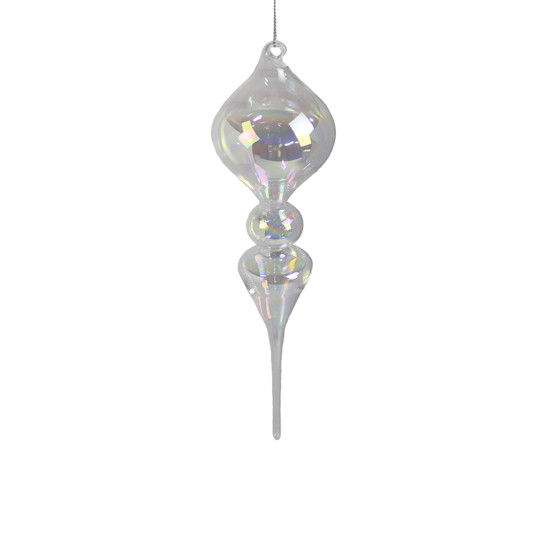Imagem PINGENTE DECORATIVO PARA ÁRVORE DE NATAL EM VIDRO TRANSPARENTE IRIDESCENTE - GRILLO